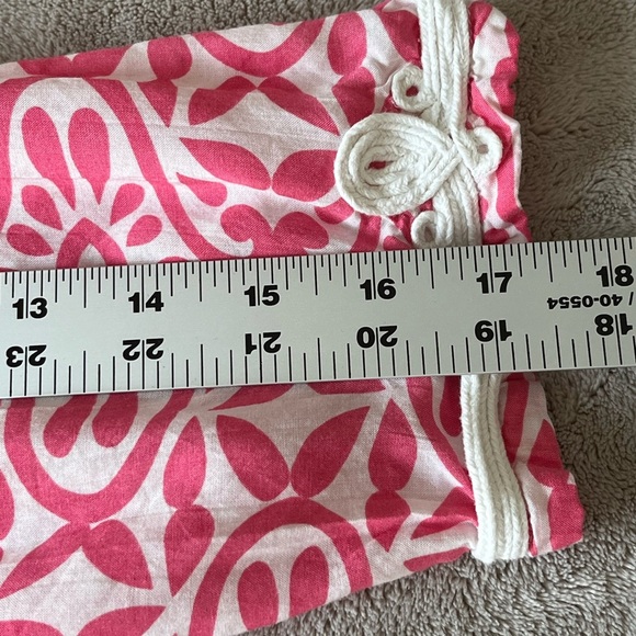 Charter Club Embroidered Split Neck Tunic Pink White Size PM Resort Cruise Chic - Picture 12 of 14